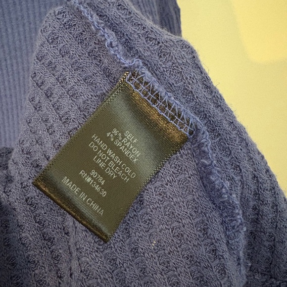 Anthropologie | Sunday in Brooklyn Blue Minnie Waffle Cardigan, Size Medium - Picture 8 of 11